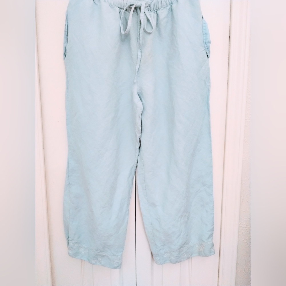 NWOT Blue "Linen Like" Drawstring Pants